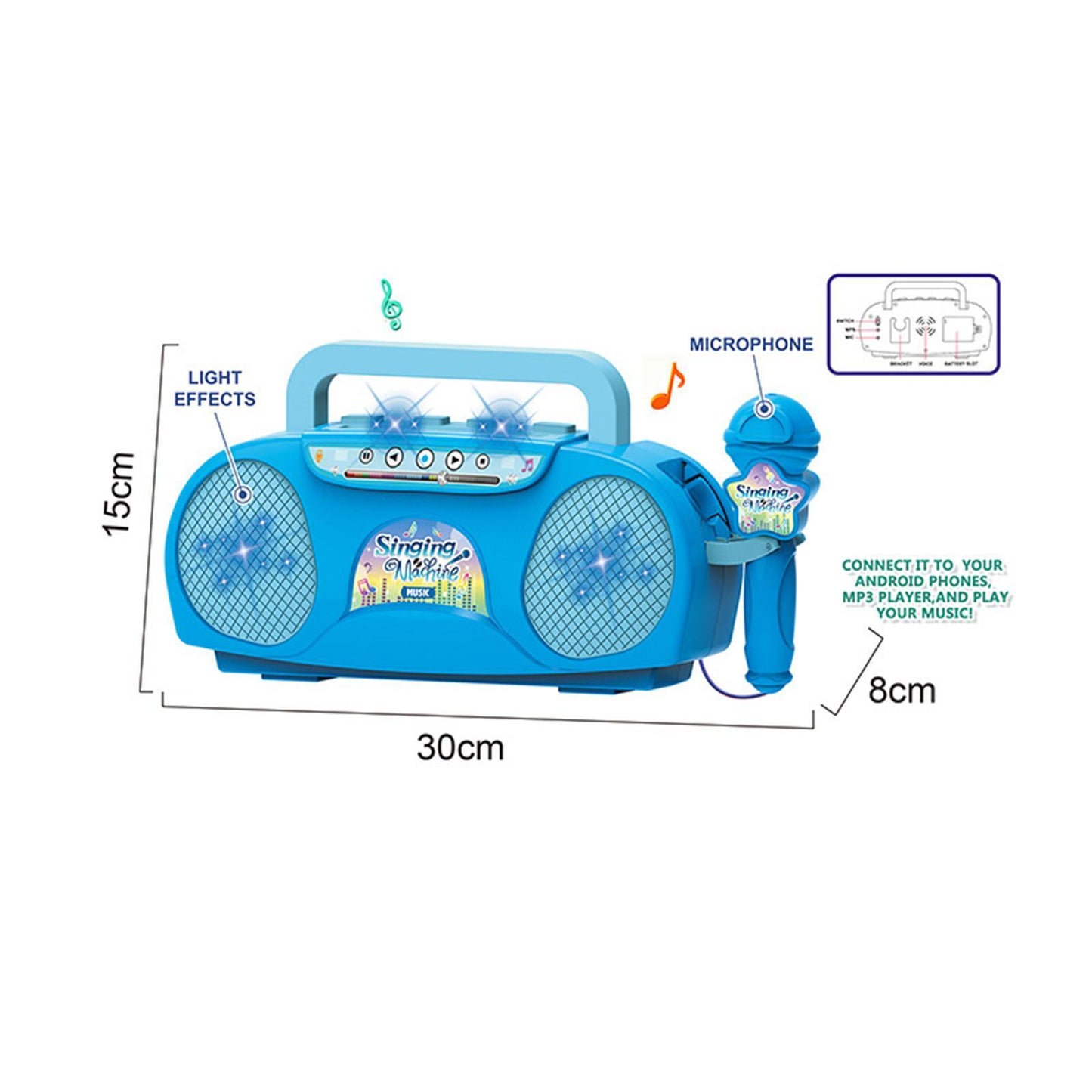 راديو كاريوكي مع ميكرفون
