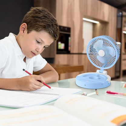 Jiake مروحة مصباح قابل للطي مع USB