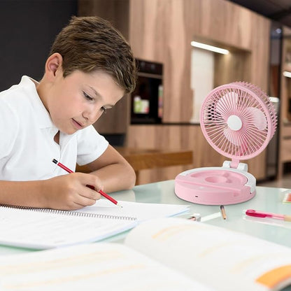 Jiake مروحة مصباح قابل للطي مع USB