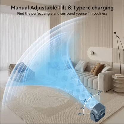 مروحة محمولة مع شاشة رقمية